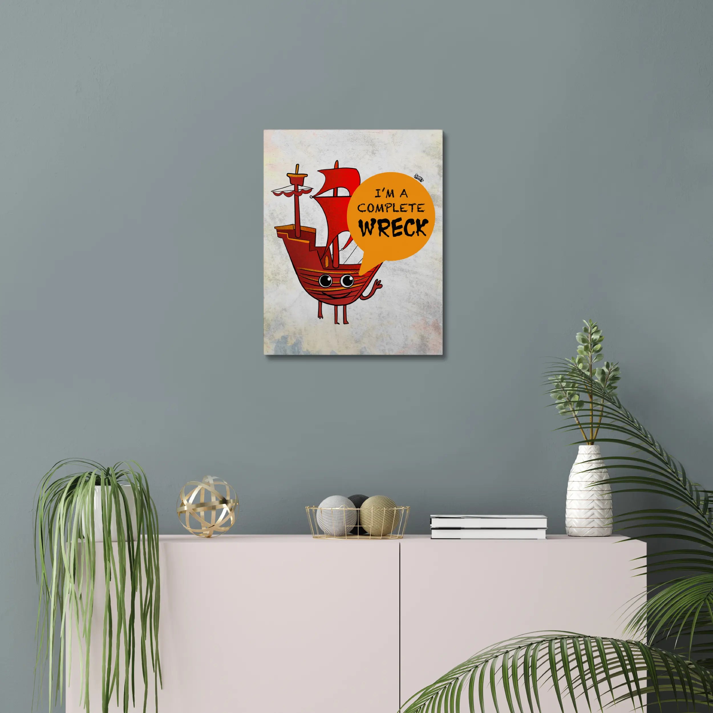 sarky sloth, funny kitchen prints, humorous art prints, funny prints for kitchen, kitchen prints funny, fun wall prints