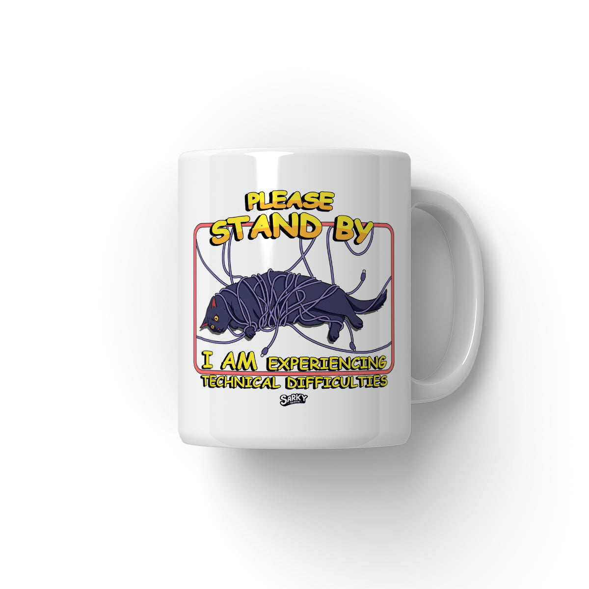 sarky sloth, funny mugs for him, hilarious coffee mugs, silly coffee mugs, comical coffee mugs, funny cups for him